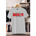 FEEL STYLE Pamuklu Oversize Baskılı 3 İplik Şardonlu Beyaz T-Shirt | Brooklyn Şehir Baskı
