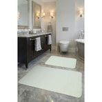 FeelHome Söğüt Kaymaz Taban, Süper Emici 2'li Banyo Paspası Seti 60x100 50x60 cm (Krem)