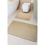 FeelHome Söğüt Kaymaz Taban, Yumuşacık, Süper Emici 2'li Banyo Paspası Seti Karamel