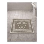 FeelHome Süper Su Emici Pamuk Kilim Dokuma Banyo Ayak Paspası&Havlusu 40x60 Vizon