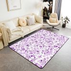 feelingyou Sulu boya çiçeği oturma odası halısı 100 x 150 cm romantik kravat dekor yatak odası alanı halısı çocuklar için lila bitki fiyonk retro çiçek iç mekan mat ev dekorasyonu