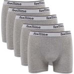 Feelline 5 Adet Gri Doğal Pamuklu Likralı Erkek Boxer