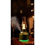 Feer Teknoloji Gaz Lambası Tasarımlı Şarjlı Gece Lambası & Nemlendirici | Retro Dekoratif Çift Fonksiyonlu Cihaz - Siyah