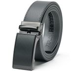 FEFLO Erkekler için Kemerler Deri Siyah - Klasik Ayarlanabilir Deri Kemer Cırcır Kemer Bel Kemeri Kot Pantolon Takım Elbise Erkekler için Hediyeler, Gri 1, 37"-41" Waist Adjustable