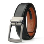 FEFLO Erkekler için Kemerler Deri Siyah - Klasik Ayarlanabilir Deri Kemer Cırcır Kemer Bel Kemeri Kot Pantolon Takım Elbise Erkekler için Hediyeler, Siyah 11, 39"-43" Waist Adjustable
