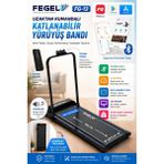 Fegel FG-13 Koşu Bandı Bluetooth Uygulama Hoparlör Adımsayar Program Uzaktan Kumanda 10km Hız Katlanabilir - Siyah