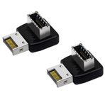 Fegtrty 2X Bilgisayar Anakart Tip-E USB 3.1 Tip-E Arayüzü 90 Derece Direksiyon Dirsek Ön Tip-C Yüklü Adaptör (PH74A)