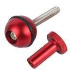 FEICHAO 2 Adet Alüminyum 1 İnç Genişletilmiş Top Kafa Dalış Ekipmanı Dış Mekan Dalış Fotoğrafçılık Braketi 1/4 Ayarlanabilir Vida Uzunluğu Aksiyon Kamerası ile Uyumlu (Kırmızı)