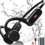 FEICO Kemik İletimli Kulaklık, Bluetooth 5.3 Mikrofonlu Açık Kulak Kulaklığı | MP3 Modu Dahili 32 GB ve 10 Saat Çalma Süresi, IP68 Su Geçirmez Kemik İletimi, Koşu, Bisiklet, Yüzme için (Siyah)