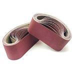 FEIHU Alüminyum oksit zımpara bandı 75 x 533 mm. 6 farklı tanecikli. Her biri 60/80/120/150/240/320, zımpara bandı seti, bant zımpara makinesi, cilalama için, metal, ahşap (15 adet)