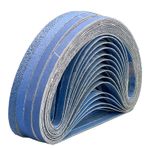 FEIHU Zirkonyum korindon zımpara bantları, 9 x 533 mm, 20 adet 80 granülasyon Proxxon Powereğe zımpara kağıdı zımpara bandı seti