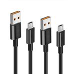 FEIYIU 2 Paket USB Mikro Kablo, 2 m Ekstra Uzun Şarj Kablosu Samsung Galaxy S7 Edge S6 S5, Note 5 4, LG G4, Android Telefon için Yüksek Hızlı Hızlı Şarj USB Şarj Kablosu - Siyah