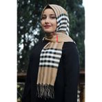 Feiza Collection Ekose Desenli Şal - BEJ
