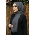 Feiza Collection Pamuklu Simli Şal - Antrasit
