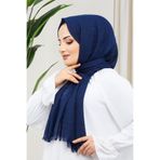 Feiza Collection Pamuklu Soft Simli Lacivert Şal