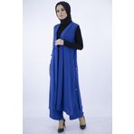 Feiza Collection Yelek Pantolon Tesettür Takım - Saks Mavisi