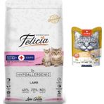 Felicia 2 kg Yavru Kuzulu Kedi Kuru Maması + Wanpy Karışık 8 Lezzetli Krema 25x14 gr Kedi Ödülü