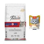 Felicia 2 kg Yetişkin Kuzulu Kedi Kuru Maması Wanpy 25 x 14 gr Karışık 8 Lezzetli Krema Kedi Ödülü