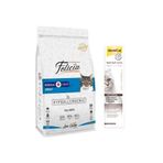 Felicia Az Tahıllı Somonlu Yetişkin Kedi Maması 2 Kg + Gimcat Anti-Hairball Malt Paste Kedi Macunu 100 Gr