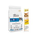Felicia Az Tahıllı Somonlu Yetişkin Kedi Maması 2 kg + Gimcat Duo Paste Peynirli Multi Vitamin 50GR