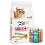 Felicia Hypoallergenic Mother Kitten Düşük Tahıllı Yavru Kuzu Etli Kedi Maması 12 Kg + 5 Adet Wooc Lolipop Ödül