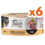 Felicia Insight Ciğer ve Tavuk Etli Kıyılmış Tahılsız 6x85 gr Kedi Konservesi