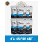Felicia Pouch Somonlu Yetişkin Kedi Yaş Maması Seti 6x85 gr - 6X85GR