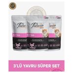 Felicia Pouch Tavuk Yavru Kedi Yaş Maması Seti 3x85 gr - 3X85GR
