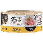 Felicia Tahılsız Sterilised Tavuklu Fileto Kedi Konservesi 12x85 gr