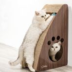 Felidae Oluklu Mukavva, Kedi Tırmalama Kanepesi – Dikey Tırmalama / (40X60X24CM) Xlarge - CS7 DW - Ahşap Rengi