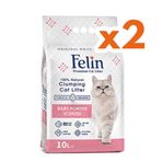 Felin İnce Taneli Topaklanan Pudralı 2x10 lt Kedi Kumu