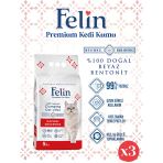Felin Naturel Kokusuz Topaklanan Ince Taneli Kedi Kumu 5Lx3
