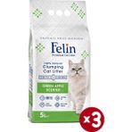 Felin Yesil Elma Kokulu Topaklanan Ince Taneli Kedi Kumu 5Lx3