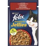 Felix 12x85 gr Pouch Sensation Jellies Sığır Etli ve Domatesli Yetişkin Kedi Konservesi