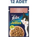 Felix 12x85 gr Sensations Somonlu Karidesli Jel Pouch Kedi Maması