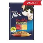 Felix 24x85 gr Çifte Lezzet Tavuk ve Sığır Etli Yetişkin Kedi Konservesi