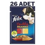 Felix 26x85 gr Çifte Lezzet Etli ve Kanatlı Kedi Konservesi