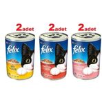 Felix 3 Çeşit 6x400 gr Karışık Konserve Yetişkin Maması