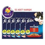 Felix 85 gr x 52 Adet Karışık Yaş Kedi Maması Besleyici İçerik ile Lezzetli Tatlar