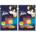 Felix Çifte Lezzet Sığır & Tavuklu Kedi Yaş Mama (26 x 85 gr) (2 paketi)