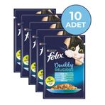 Felix Çifte Lezzet Somon ve Sardalya 85 gr x 10 Adet Yaş Kedi Maması