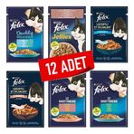 Felix Deniz Ürünleri Karışık Paket Yetişkin 6 Çeşit 12 Adet Yaş Kedi Maması