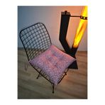FELIX HOME Pofidik Sandalye Minderi Çiçek Desenli Özel Dikişli Bağcıklı 40x40 cm (1 ADET)