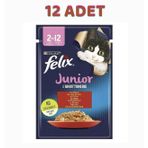 Felix Junior Sığır Etli Yavru Pouch Yaş Özel 12x85 gr Kedi Maması