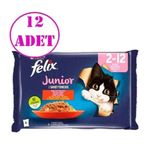 Felix Multipack 4x85 gr 12 Adet Junior Tavuklu Ve Sığır Etli Yaş Kedi Maması
