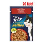 Felix Pouch Jöle İçinde Sığır Etli ve Domatesli Yetişkin 26x85 gr Yaş Kedi Maması