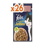Felix Pouch Sensations Jellies Somon ve Karidesli Yaş 26x85 GR Kedi Maması
