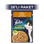 Felix Pouch Tavuklu ve Havuçlu 85 gr 26 Adet Yetişkin Kedi Konservesi
