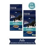 FELIX Sensations Somonlu Kedi Maması 2 Kg 2'Li Set