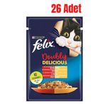 Felix Sigir Etli Ve Kumes Hayvanli Pouch 26x85 gr Kedi Konservesi
